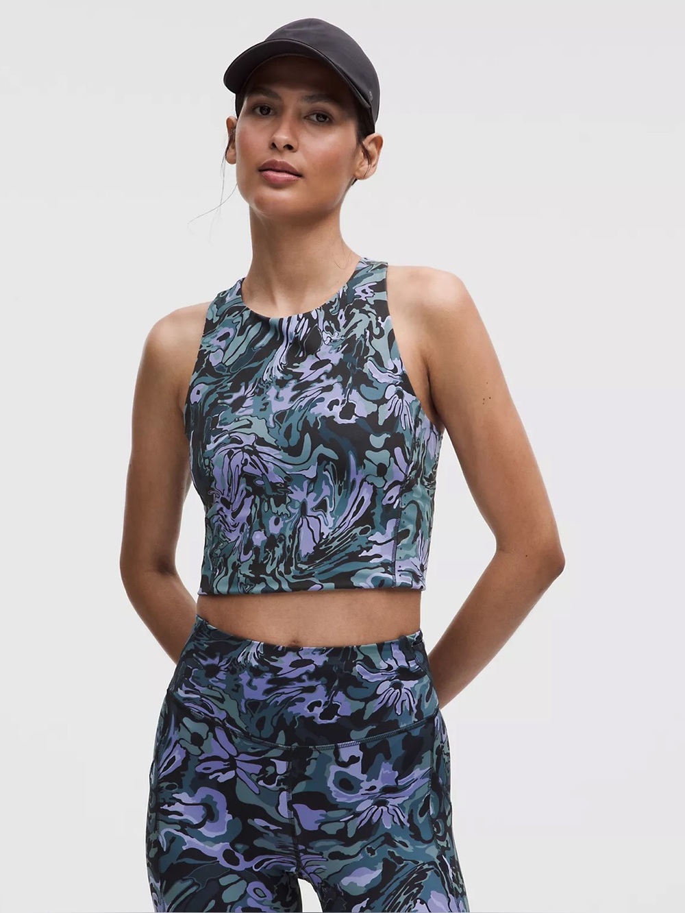 Lululemon Swift Speed Cropped Tank Top In Flower Meld Multi